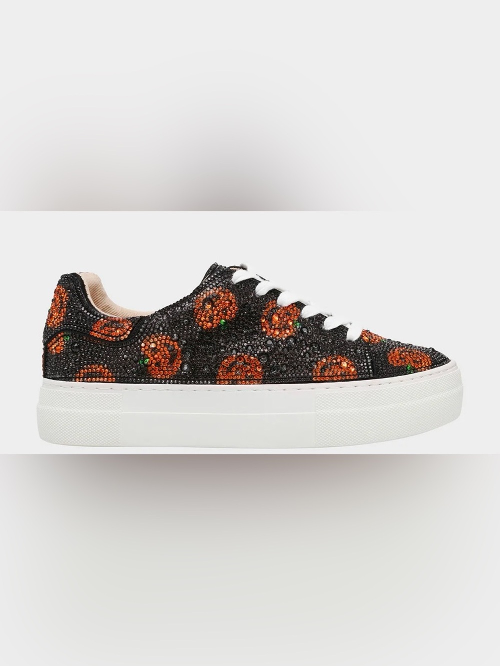 Betsey Johnson Black and Orange Pumpkin Platform Sneakers Women's - Picture 2 of 10